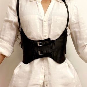 HARNESS SUSPENDER corset belt FAUX LEATHER
